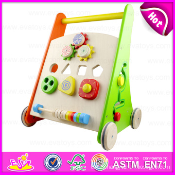 En71 Standard Multi-Functional Colorful Wooden Big Wooden Activity Baby Walker W16e047